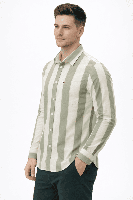 Men’s Cotton Striped Shirt | 100% Cotton | Casual & Formal Wear