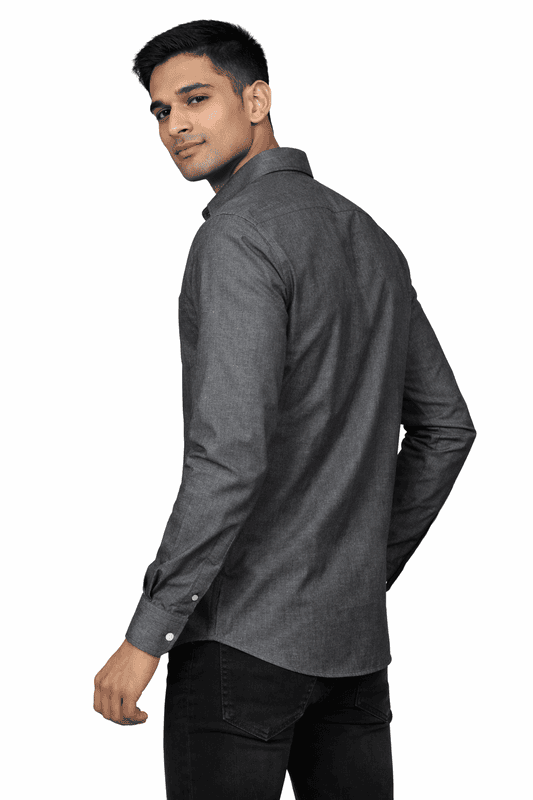 Men’s Grey Cotton Shirt | 100% Cotton Casual Wear