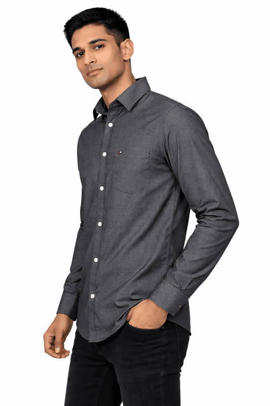 Men’s Grey Cotton Shirt | 100% Cotton Casual Wear