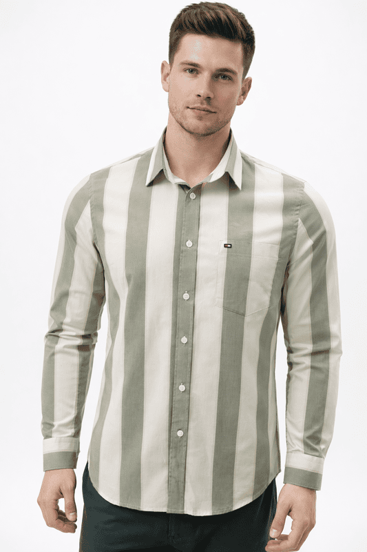Men’s Cotton Striped Shirt | 100% Cotton | Casual & Formal Wear